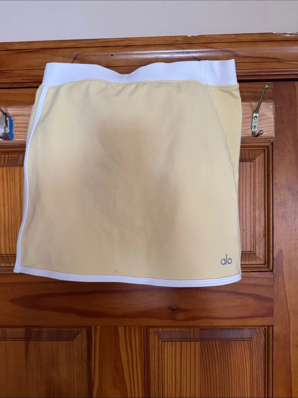 ALO Butter Yellow Mini Skirt with White Trim